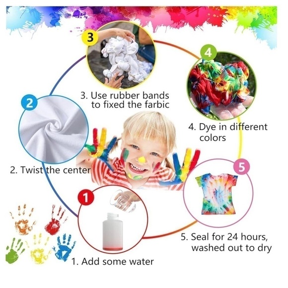 AGQ DIY Tie Dye Kit - 18 Colors Fabric Dye for Kids Adults, Permanent Tie Dye - Picture 8 of 9